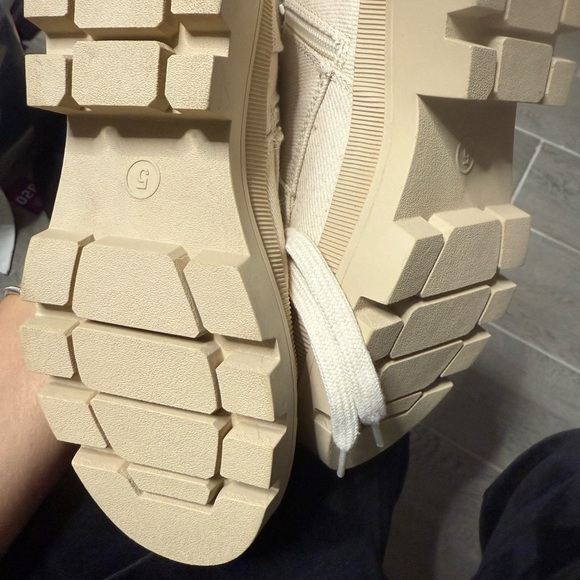 Universal thread Cream Canvas Ankle Boots 5 - Picture 5 of 5